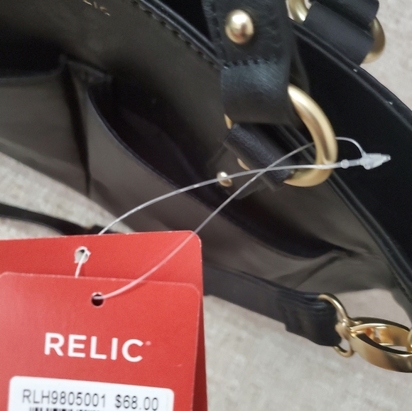 relic by fossil black faux leather tote bag - Picture 6 of 7